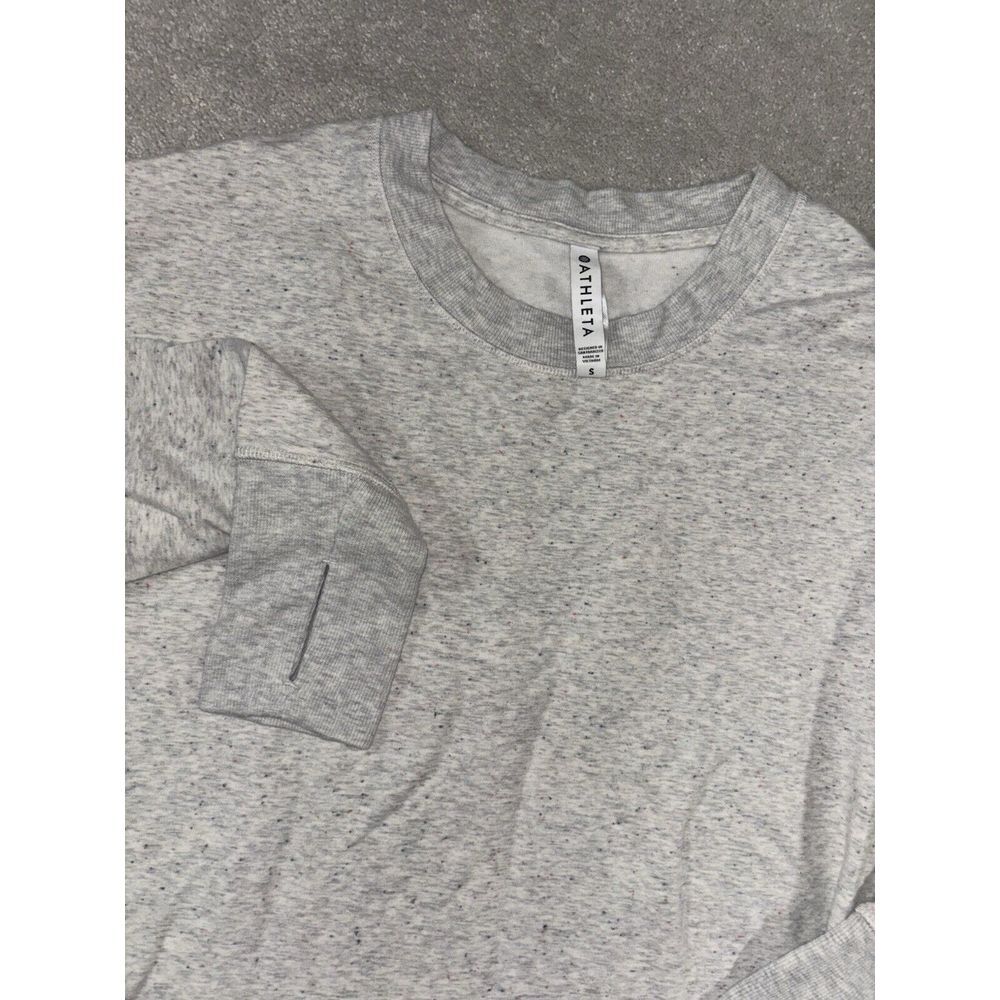 Athleta Light Gray Speckled Crewneck Sweatshirt